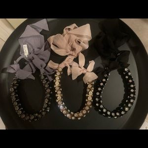 JCREW Set of 3: Statement Rhinestone Ribbon Necklaces